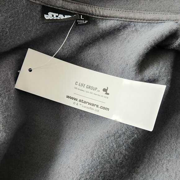 Disney Star Wars Zipper Up Hoodie, NWT, Men's Large, Logo front graphic on back - Picture 11 of 12